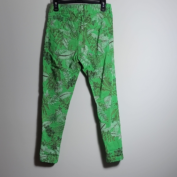 Venti6 Crinkle Green Tropical Print Jogger Drawstring Waist Pants Size Small - Picture 10 of 16